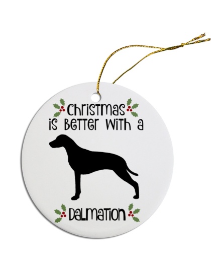 Breed Specific Round Christmas Ornament Dalmatian