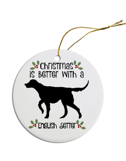 Breed Specific Round Christmas Ornament English Setter