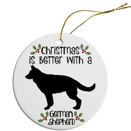 Breed Specific Round Christmas Ornament German Shepherd