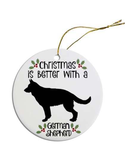 Breed Specific Round Christmas Ornament German Shepherd