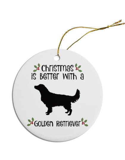 Breed Specific Round Christmas Ornament Golden Retriever