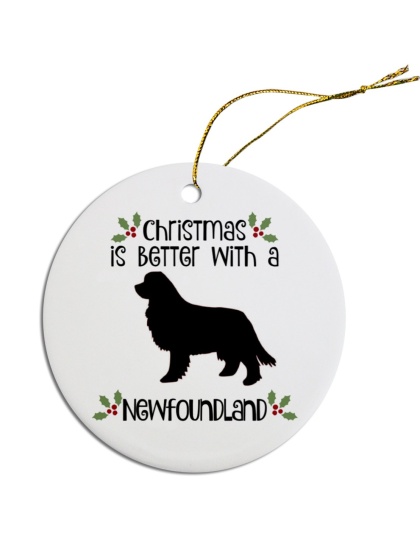 Breed Specific Round Christmas Ornament Newfoundland