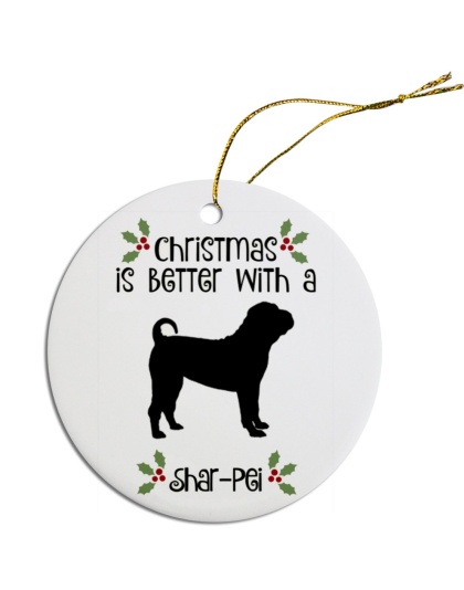 Breed Specific Round Christmas Ornament Shar-Pei