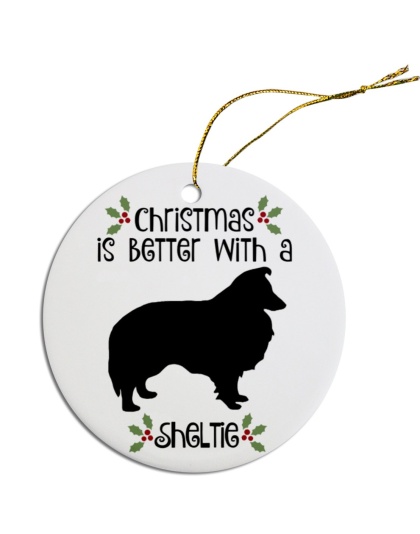 Breed Specific Round Christmas Ornament Sheltie