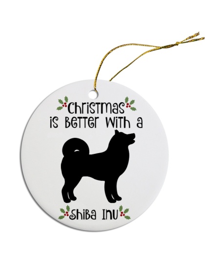 Breed Specific Round Christmas Ornament Shiba Inu