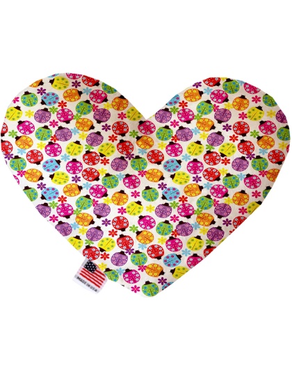 Bright Ladybugs 6 inch Canvas Heart Dog Toy