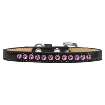 Bright Pink Crystal Size 10 Black Puppy Ice Cream Collar