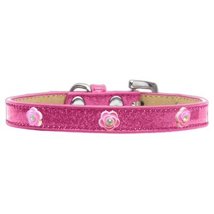 Bright Pink Rose Widget Dog Collar Pink Ice Cream Size 10