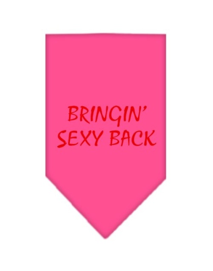 Bringin Sexy Back Screen Print Bandana Bright Pink Large