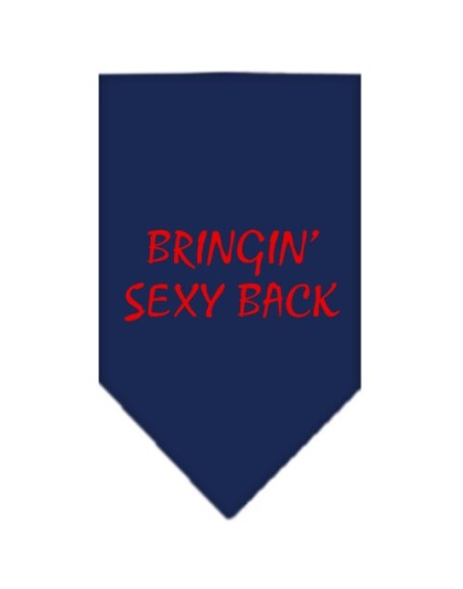 Bringin Sexy Back Screen Print Bandana Navy Blue large