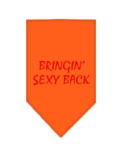 Bringin Sexy Back Screen Print Bandana Orange Large