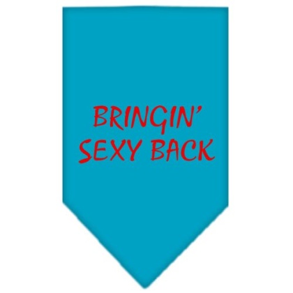 Bringin Sexy Back Screen Print Bandana Turquoise Large