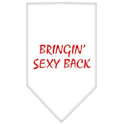 Bringin Sexy Back Screen Print Bandana White Large