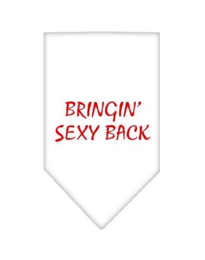 Bringin Sexy Back Screen Print Bandana White Large