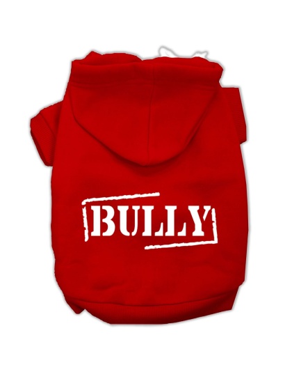 Bully Screen Printed Pet Hoodies Red Size Lg