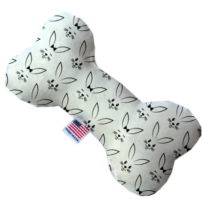 Bunny Face 10 inch Canvas Bone Dog Toy