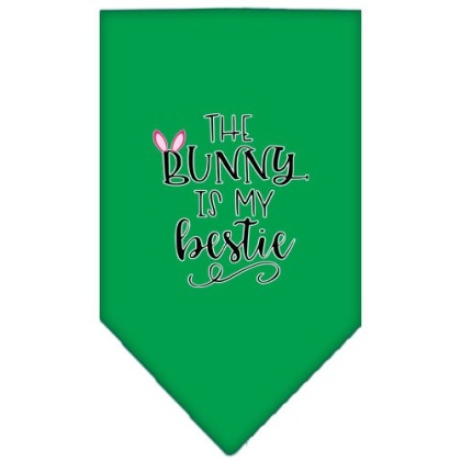 Bunny is my Bestie Screen Print Bandana Emerald Green Large