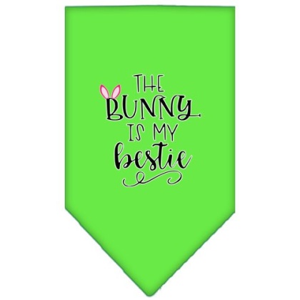 Bunny is my Bestie Screen Print Bandana Lime Green Large