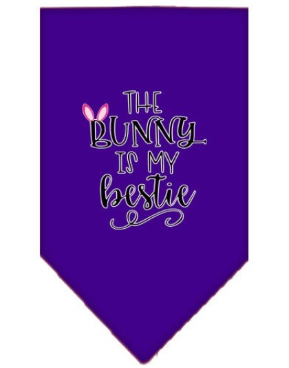 Bunny is my Bestie Screen Print Bandana Purple Large