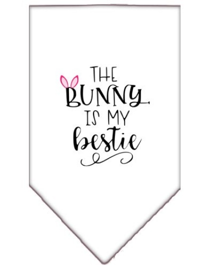 Bunny is my Bestie Screen Print Bandana White Large