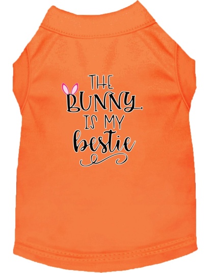 Bunny is my Bestie Screen Print Dog Shirt Orange Lg