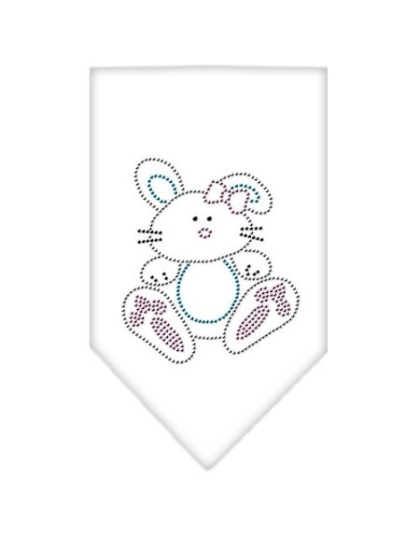 Bunny Rhinestone Bandana White Large