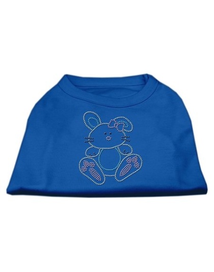 Bunny Rhinestone Dog Shirt Blue Lg