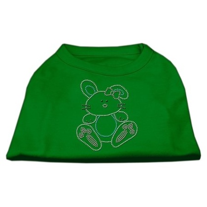 Bunny Rhinestone Dog Shirt Emerald Green Lg