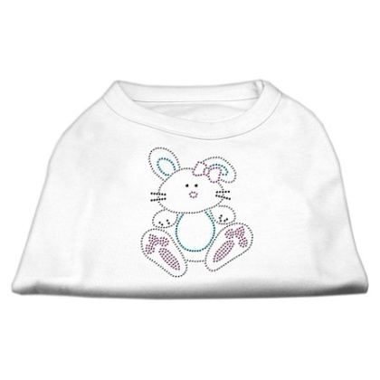 Bunny Rhinestone Dog Shirt White Lg