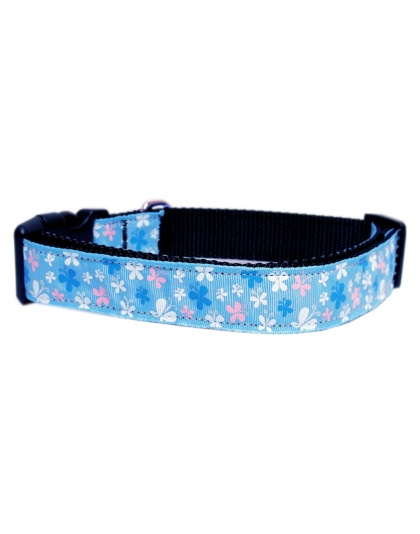 Butterfly Nylon Ribbon Collar Blue Large