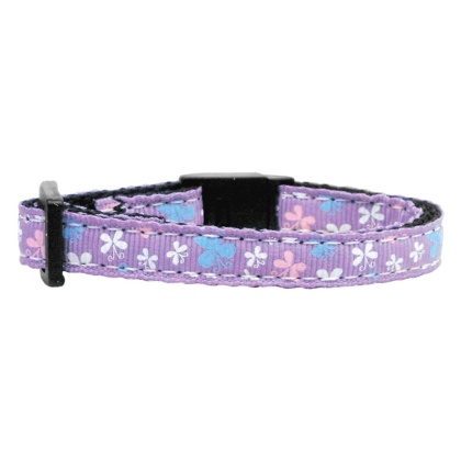 Butterfly Nylon Ribbon Collar Lavender Cat Safety