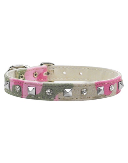 Camo Crystal and Pyramid Collars Pink Camo 10