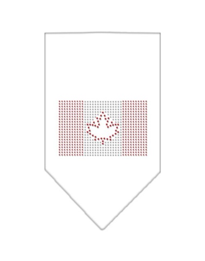 Canadian Flag Rhinestone Bandana White Large