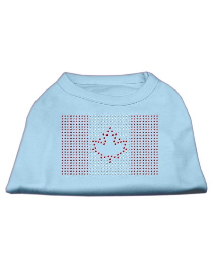 Canadian Flag Rhinestone Shirts Baby Blue L