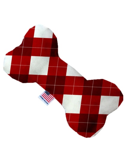 Candy Cane Argyle 10 Inch Bone Dog Toy