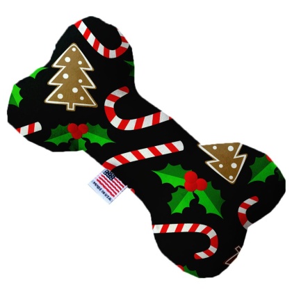 Candy Cane Chaos 10 Inch Canvas Bone Dog Toy