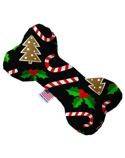 Candy Cane Chaos 10 Inch Canvas Bone Dog Toy