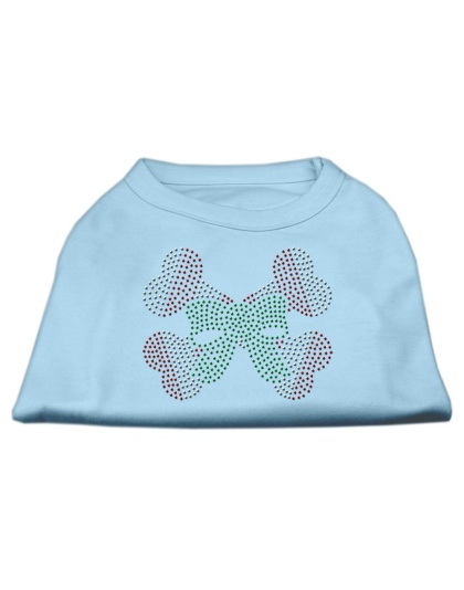 Candy Cane Crossbones Rhinestone Shirt Baby Blue L