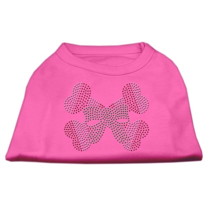 Candy Cane Crossbones Rhinestone Shirt Bright Pink L