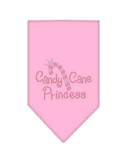 Candy Cane Princess Rhinestone Bandana Light Pink Large