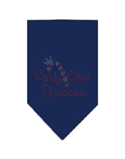 Candy Cane Princess Rhinestone Bandana Navy Blue large