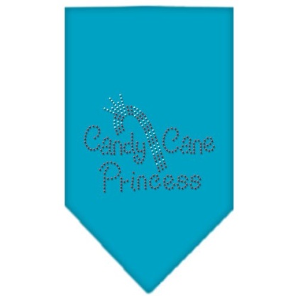 Candy Cane Princess Rhinestone Bandana Turquoise Large