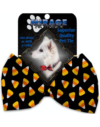 Candy Corn Pet Bow Tie Collar Accessory with Velcro