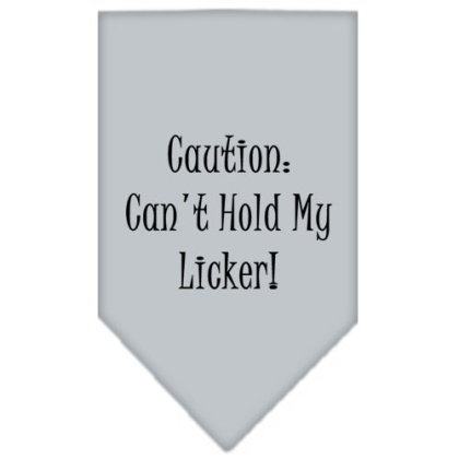 Can't Hold My Licker Screen Print Bandana Grey Large