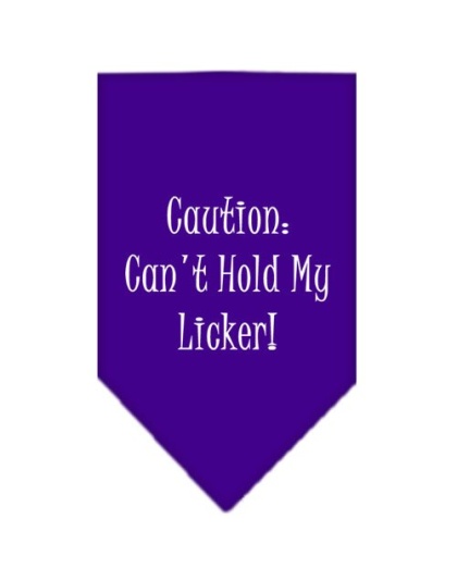 Can't Hold My Licker Screen Print Bandana Purple Large