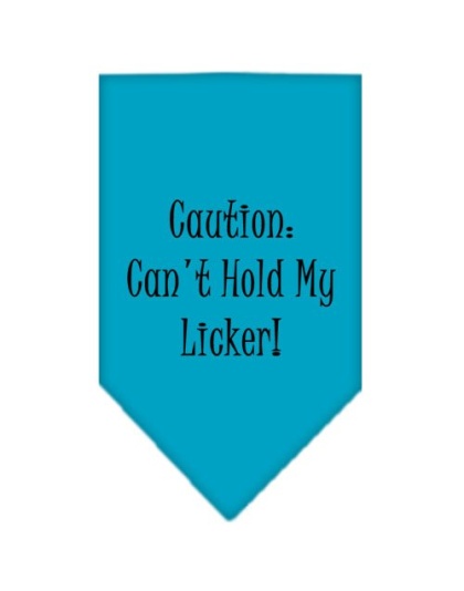 Can't Hold My Licker Screen Print Bandana Turquoise Large