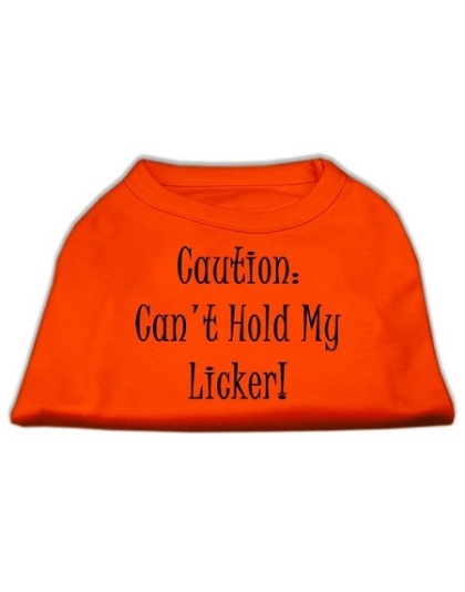 Can't Hold My Licker Screen Print Shirts Orange Lg