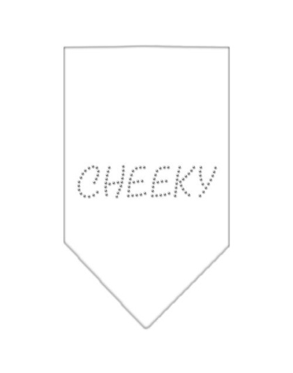 Cheeky Rhinestone Bandana White Large