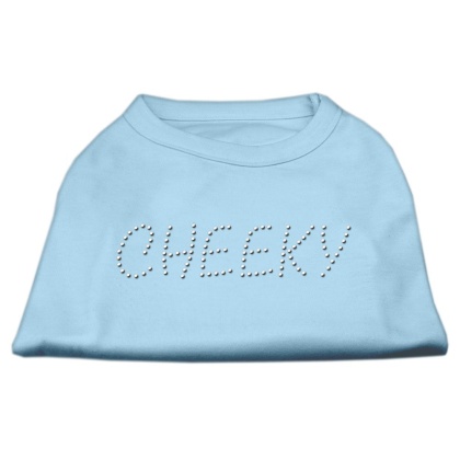 Cheeky Rhinestone Shirt Baby Blue L