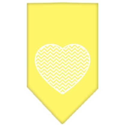 Chevron Heart Screen Print Bandana Yellow Large